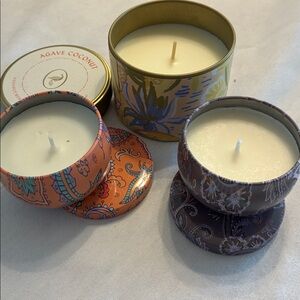 Spring Scented Soy Candles Set3- Multicolor Purple Yellow Orange Gold Pretty
